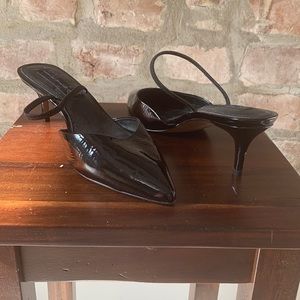 Black slide on shoes